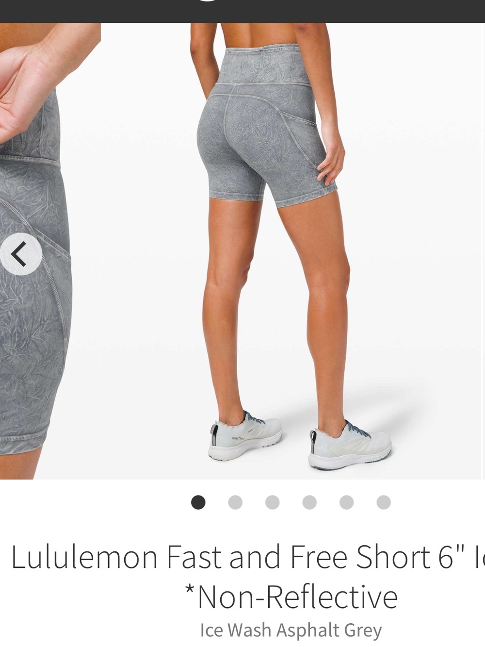 lululemon athletica Fast and Free 6" Shorts in Ice Wash Asphalt Grey